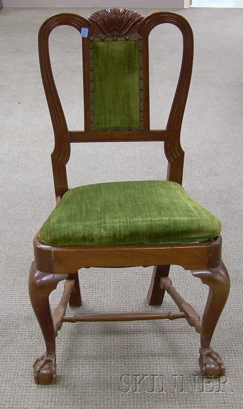 Appraisal: Chippendale-style Carved Mahogany Balloon Seat Side Chair with upholstered back