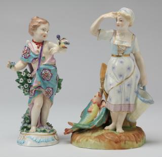 Appraisal: th c French porcelain figurines marked Two th century French