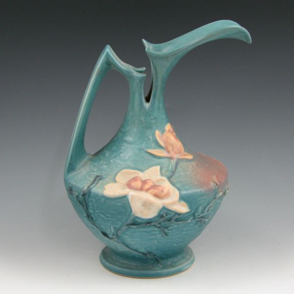 Appraisal: Blue Roseville Magnolia ewer Marked Roseville USA - Small flake