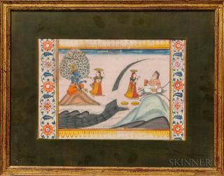 Appraisal: Manuscript Illustration Manuscript Illustration India th century depicting a female