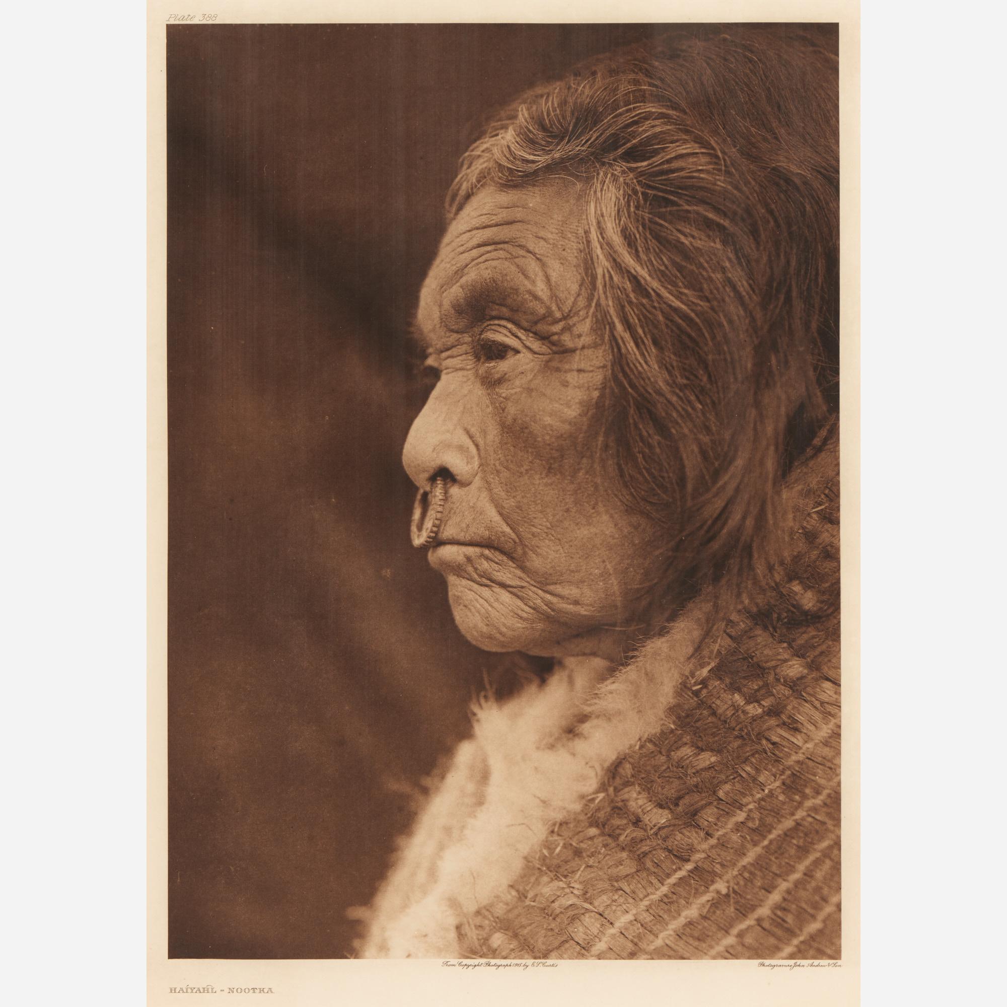 Appraisal: EDWARD SHERIFF CURTIS HAIYAHL-NOOTKA PHOTOGRAVURE Edward Sheriff Curtis American -