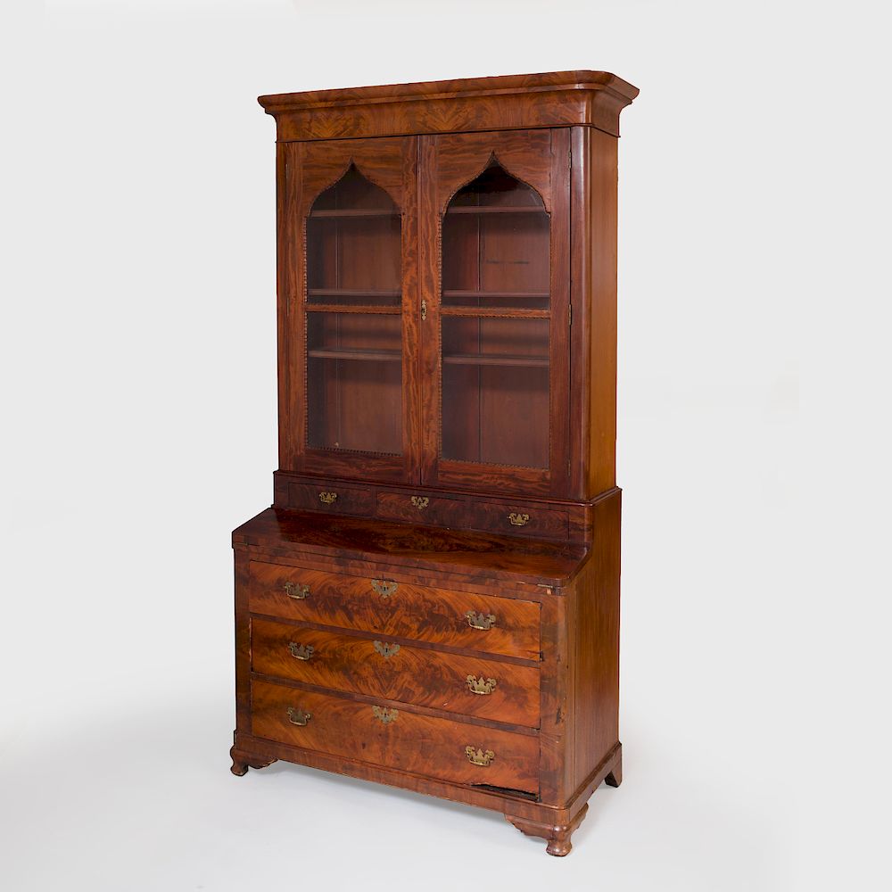 Appraisal: American Classical Mahogany Secretary Bookcase The cupboard with three shelves