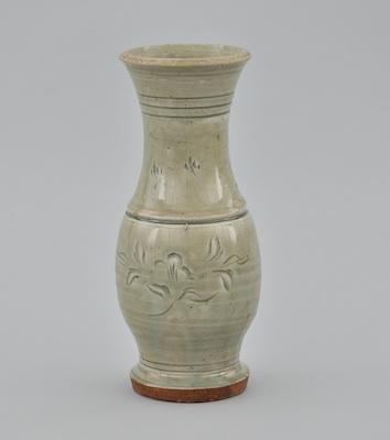 Appraisal: A Celadon Glazed Vase Thickly potted vase of gentle baluster