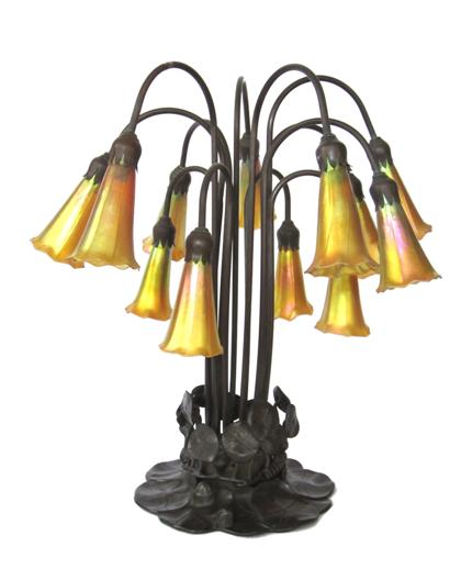 Appraisal: Tiffany-style twelve light Lily lamp th century