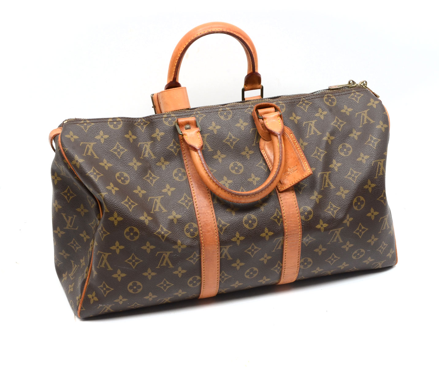 Appraisal: LOUIS VUITTON DUFFLE KEEPALL MONOGRAM CANVAS BAG Louis Vuitton Keepall