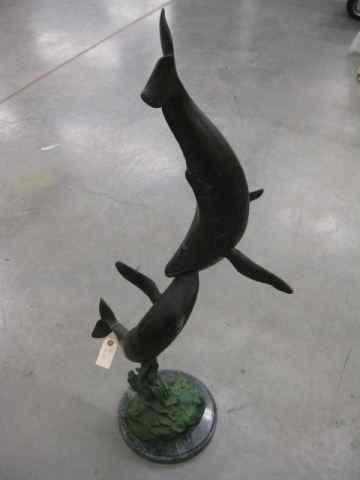 Appraisal: Bronze Statue of Whales '' tall marble base