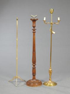 Appraisal: Three French Floor Lamps th c consisting of a brass