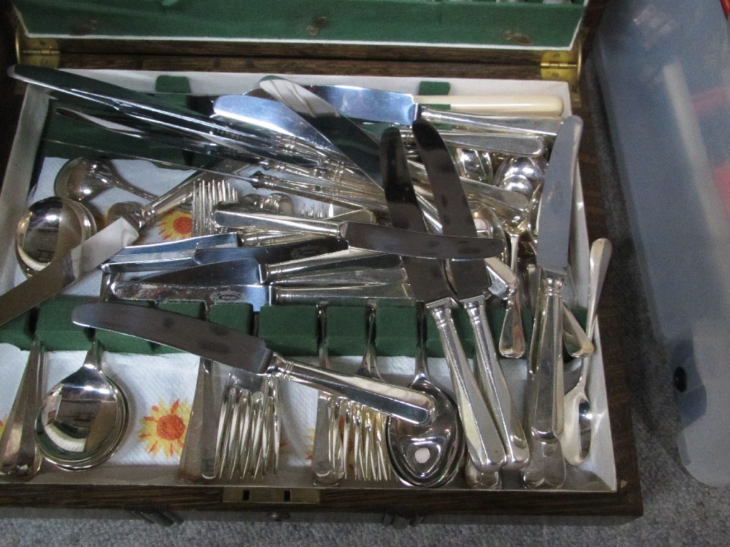 Appraisal: Lot comprising three cased part cutlery sets