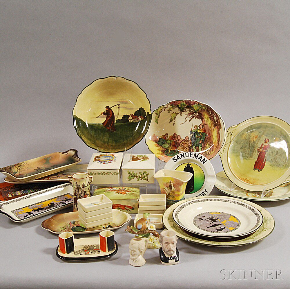 Appraisal: Twenty-nine Mostly Doulton Items including a double candlestick holder depicting