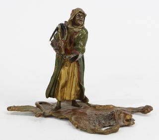 Appraisal: Franz Bergmann Austrian - Orientalist cold painted bronze entitled Bedouin