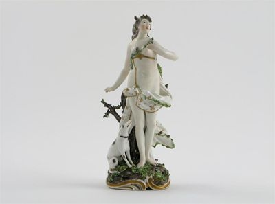 Appraisal: A Frankenthal figure of Diana the naked huntress carrying her