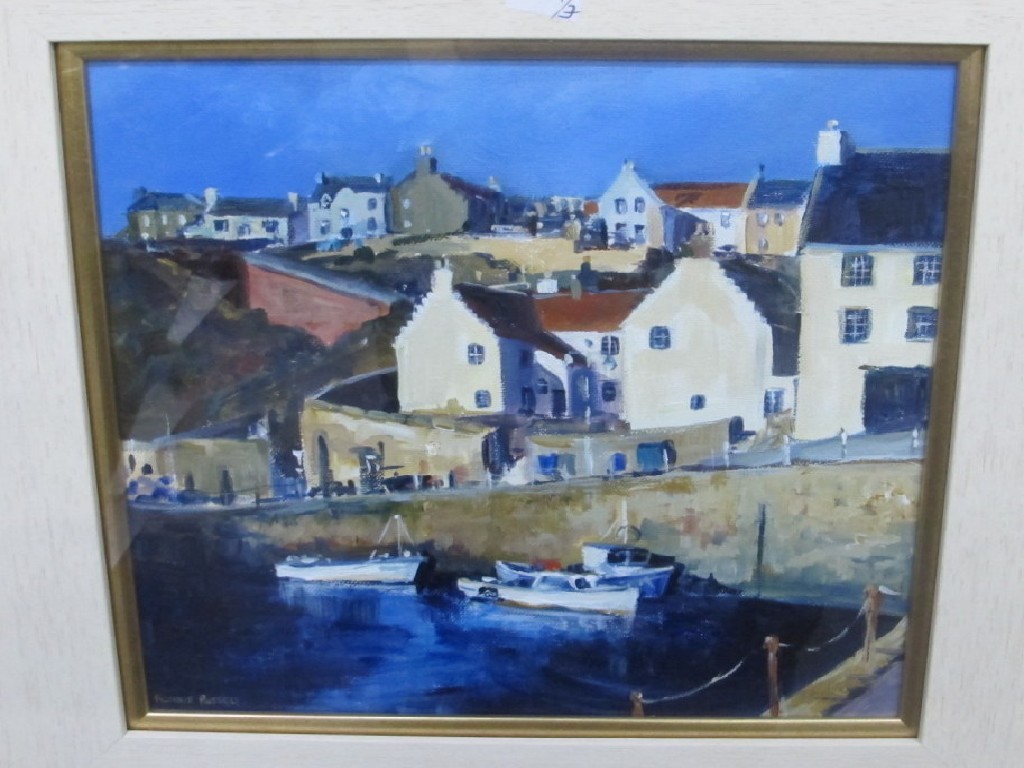 Appraisal: RONNIE RUSSELL Acrylic 'Crail Sunshine' signed recto and labelled verso