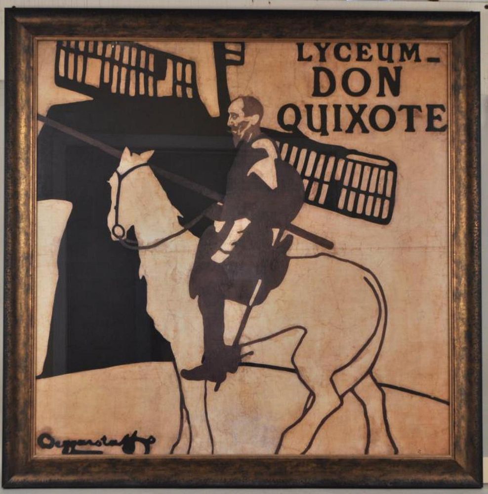 Appraisal: Vintage Framed Lyceum Don Quixote Poster signed Beggarstaff poster for