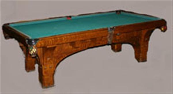 Appraisal: St Bernard Mission oak Arts and Crafts billiards table four