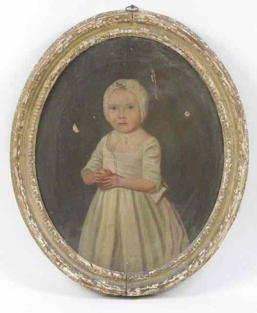 Appraisal: th Century English SchoolPortrait of a Young Girlthree-quarter length wearing