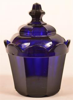 Appraisal: Cobalt Blue Blown Flint Sugar Bowl Cobalt Blue Blown Flint