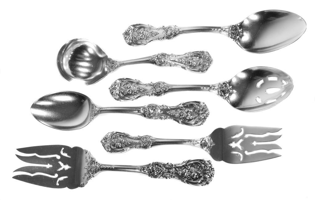 Appraisal: Six essential sterling silver serving pieces in Reed Barton's iconic