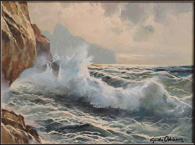 Appraisal: GUIDO ODIERNA ITALIAN - CRASHING SURF Oil on canvas signed