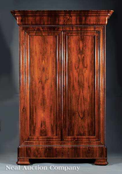 Appraisal: A Fine American Carved Rosewood Armoire mid- th c probably