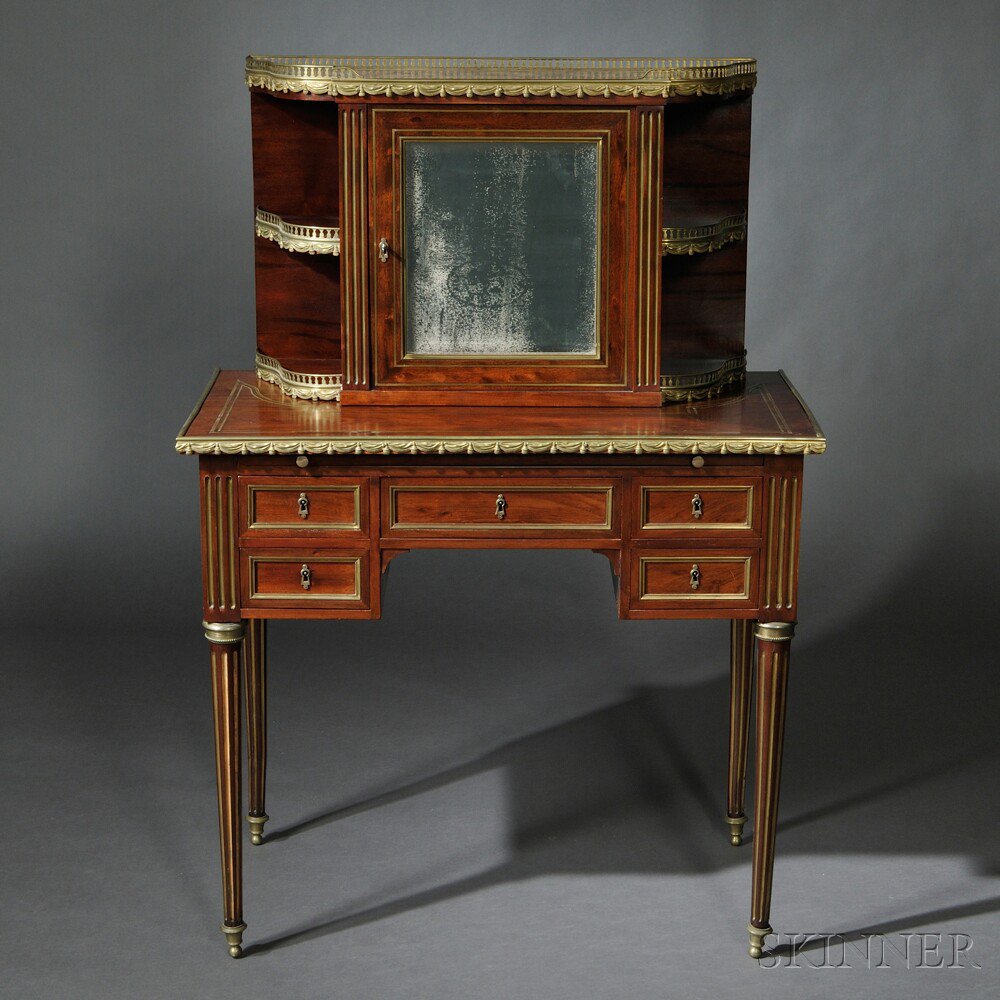 Appraisal: Louis Philippe Kingwood-veneered and Brass-inlaid Lady's Writing Desk France c