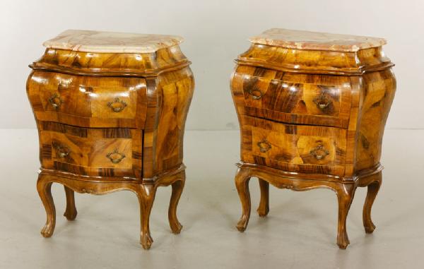 Appraisal: - Pair th th C Italian Nightstands Pair of late