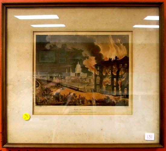 Appraisal: A Pugin and T Rowlandson ''Fire in London'' engraving and