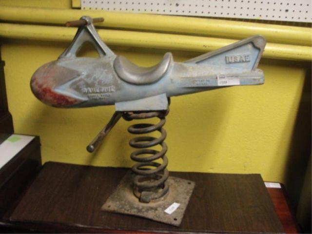 Appraisal: Midcentury Art Deco Airplane Form Aluminum Child's Playground Ride