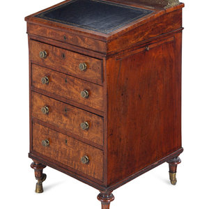 Appraisal: An English Burl Walnut Davenport Desk th Century with key