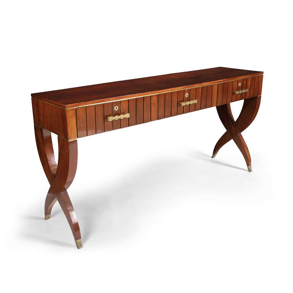 Appraisal: GIO PONTI - ATTRIBUTED DESIGNER SIDEBOARD CIRCA mahogany the fluted