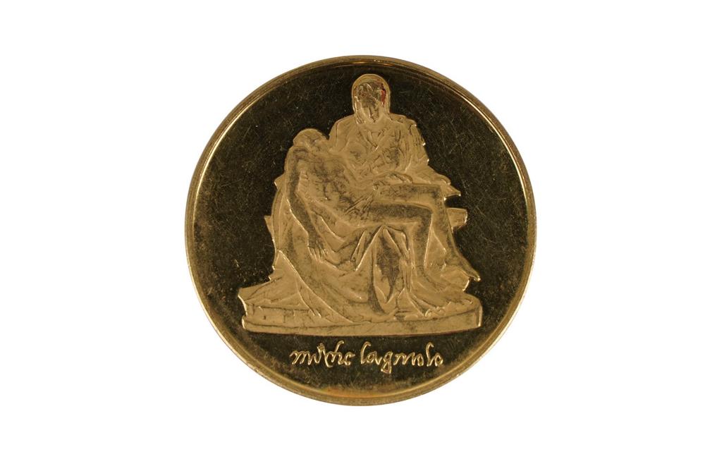 Appraisal: MICHELANGELO 'PIETA' GOLD COIN grams mm diameter Condition