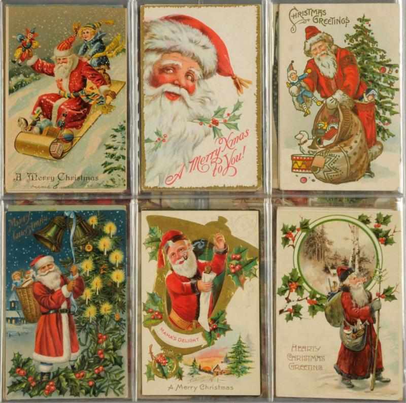 Appraisal: Lot of Santa Postcards Many are rare and unusual Minor