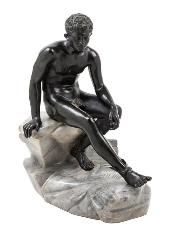 Appraisal: Sale Lot A Continental Bronze Figure depicting a seated Hermes