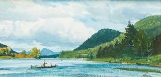 Appraisal: Ogden M Pleissner Lower Restigouche c signed Pleissner lower rightwatercolor