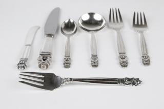 Appraisal: A Georg Jensen sterling silver flatware service Second half th