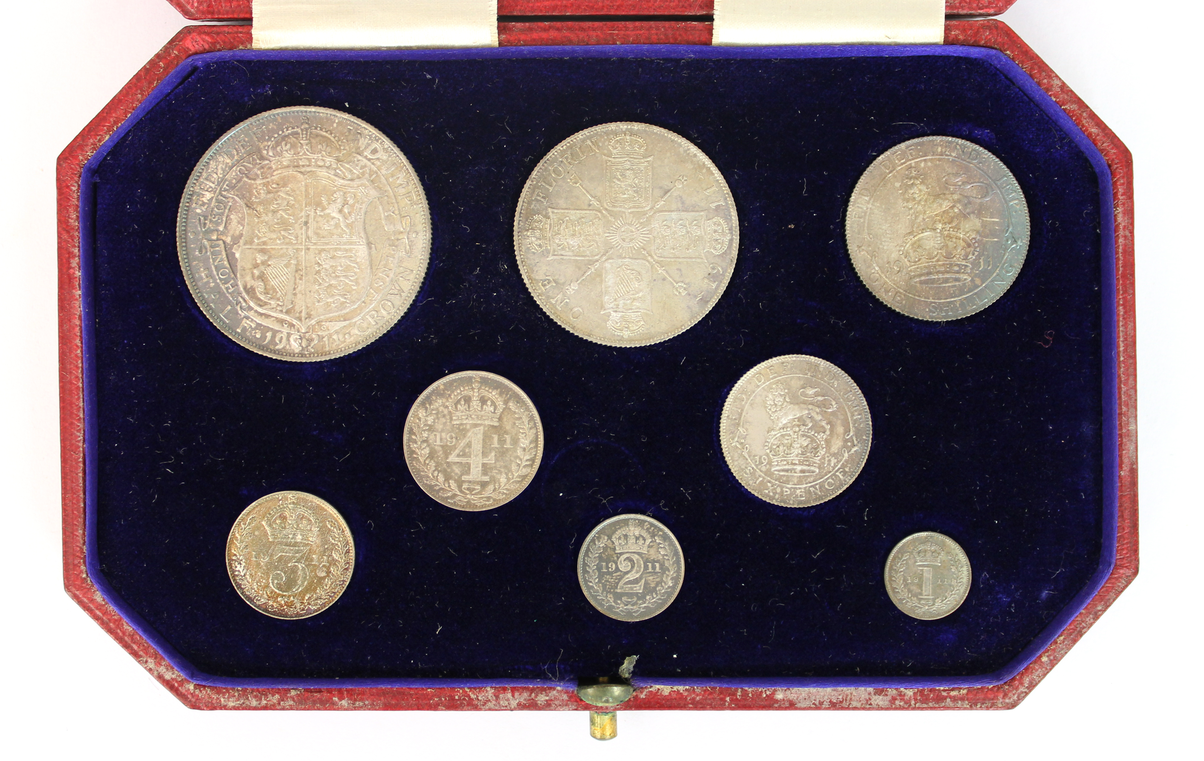 Appraisal: A George V eight coin specimen proof set from half