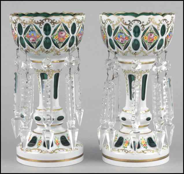 Appraisal: PAIR OF BOHEMIAN GILT AND CUT-TO-CLEAR GLASS LUSTERS Height ''