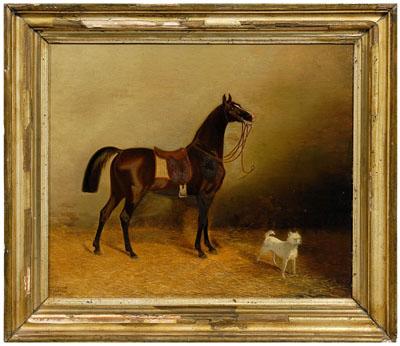 Appraisal: P T Tax equestrian painting portrait of a horse with