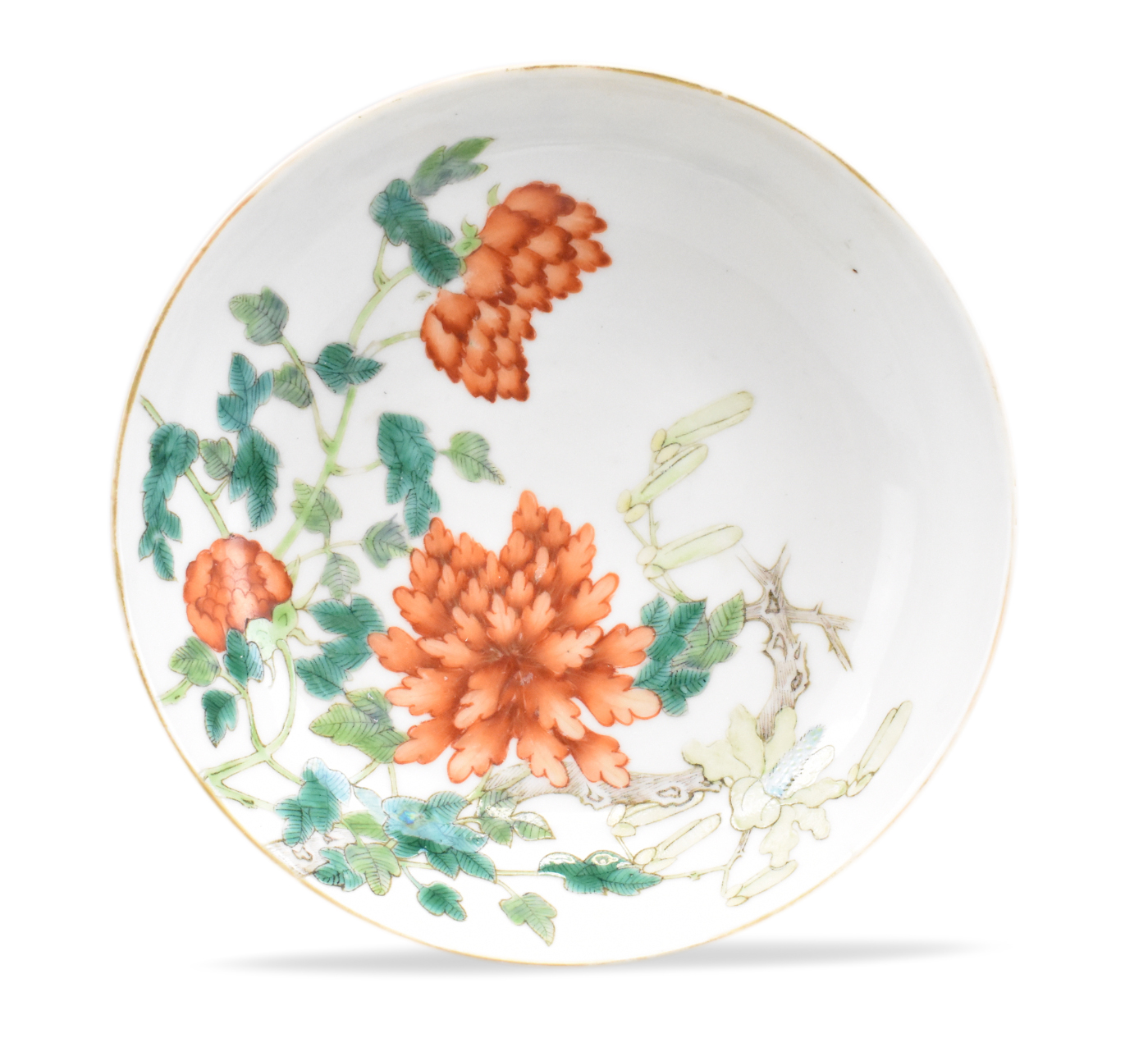 Appraisal: A Chinese famille rose dish with Chrysanthemum design dating from