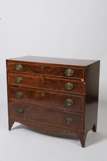 Appraisal: A LATE GEORGE III MAHOGANY CHEST OF DRAWERS the rectangular