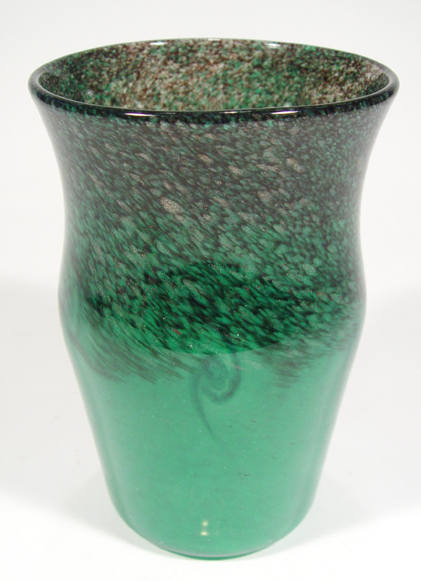 Appraisal: Strathern glass vase with silver and gilt flecking onto a