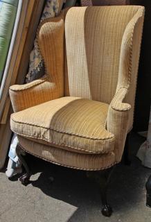 Appraisal: George III style mahogany wing armchair George III style mahogany