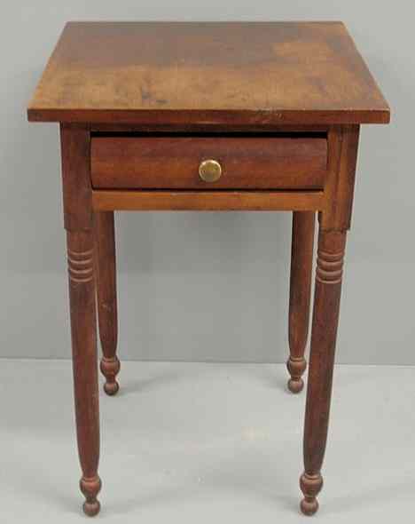 Appraisal: Sheraton cherry one-drawer stand c h top x