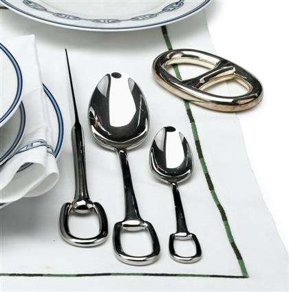 Appraisal: Hermes 'Attelage' pattern stainless steel flatware servicemodern