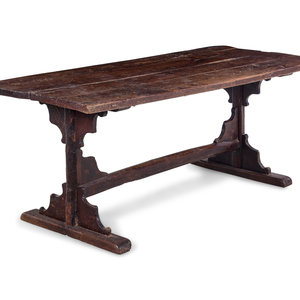 Appraisal: An Italian Renaissance Walnut Trestle Table th Century Height x