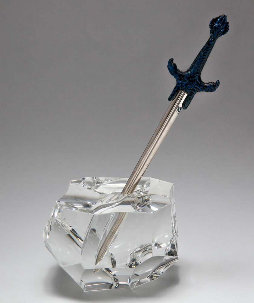 Appraisal: Steuben 'Excalibur' Paperweight Opener Steuben 'Excalibur' art glass figural paperweight