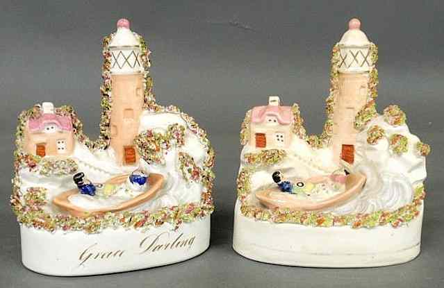 Appraisal: Two th c Staffordshire figural groups one titled Grace Darling