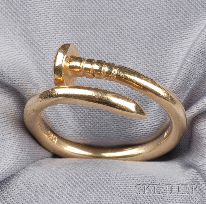 Appraisal: kt Gold Nail Ring Italy dwt approx size