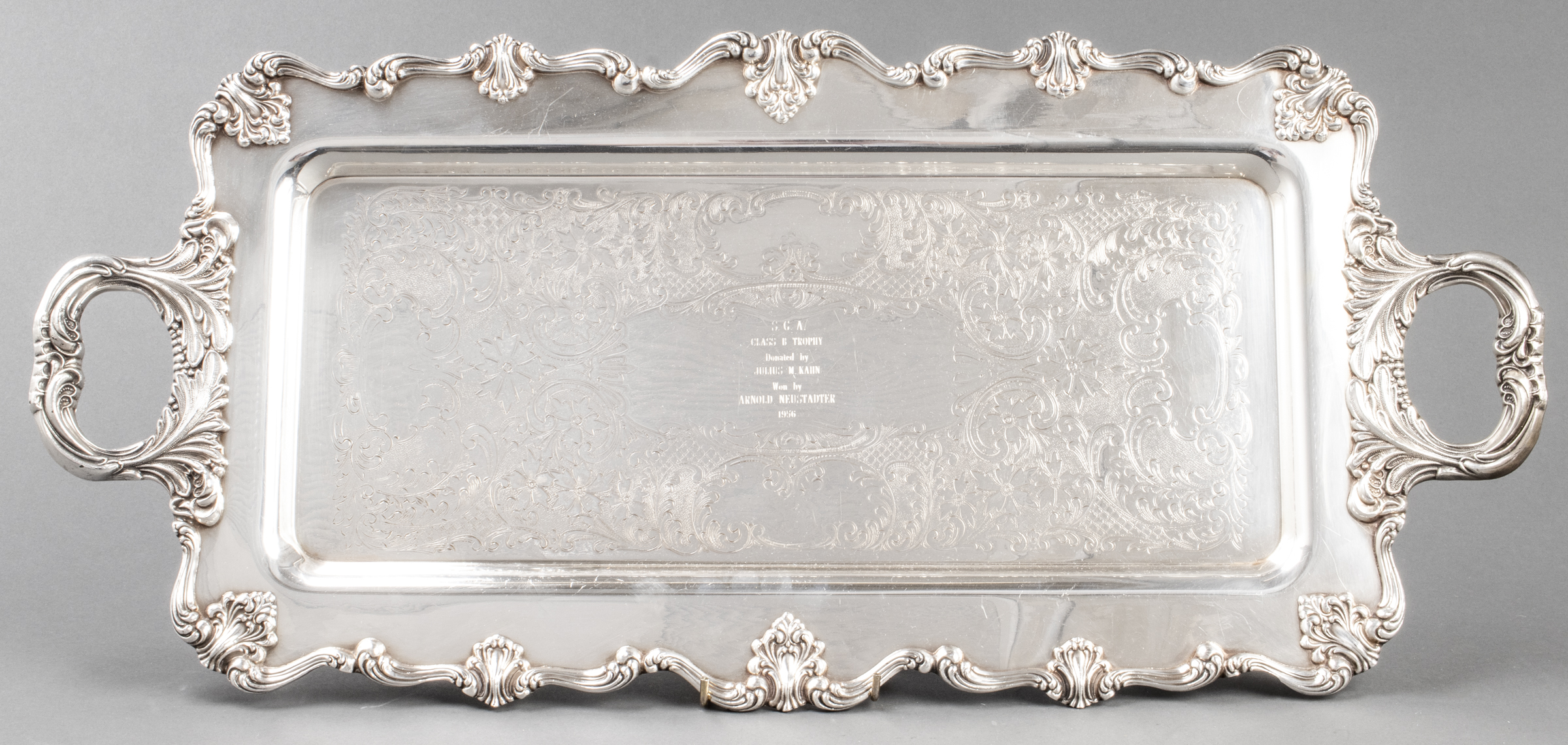 Appraisal: BLACKINGTON ENGLISH VICTORIA SILVERPLATE TRAY Vintage W S Blackington Victoria