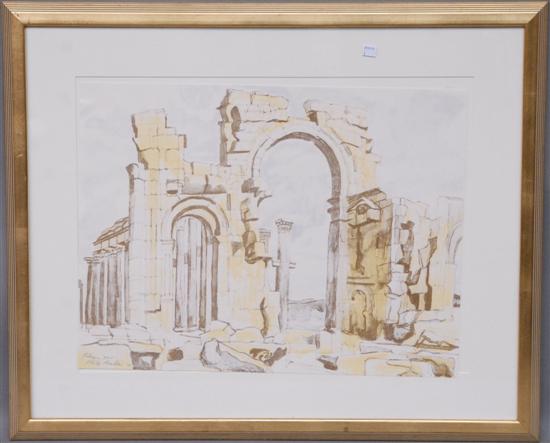 Appraisal: PEARLSTEIN PHILIP COLORED LITHOGRAPH Signed and titled Palmyra dated Numbered