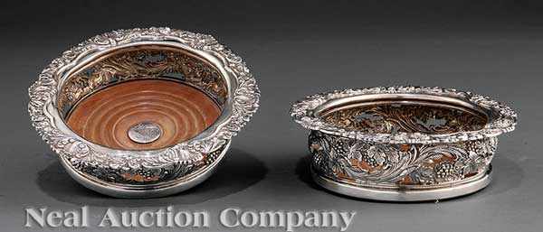 Appraisal: A Good Pair of George IV Sterling Silver Magnum Decanter